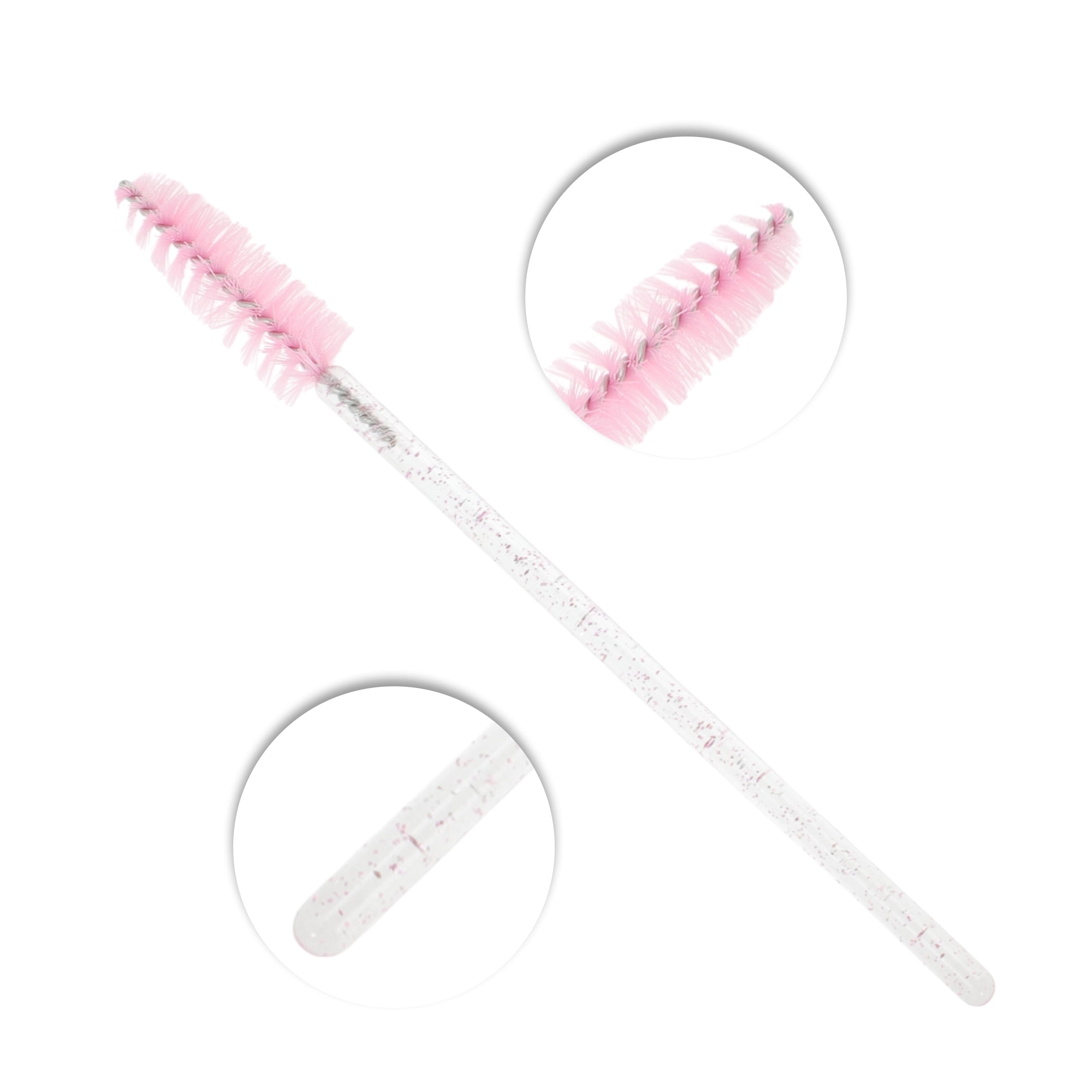 Unique Bargains 100 Pcs Durable Portable Eyelash Brush for Vacation Bright Pink