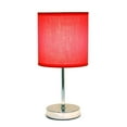 thumbnail image 2 of Nauru 11.81" Petite Metal Stick Bedside Table Desk Lamp In Chrome With Fabric Drum Shade For Nightstand, End Table -, 2 of 7