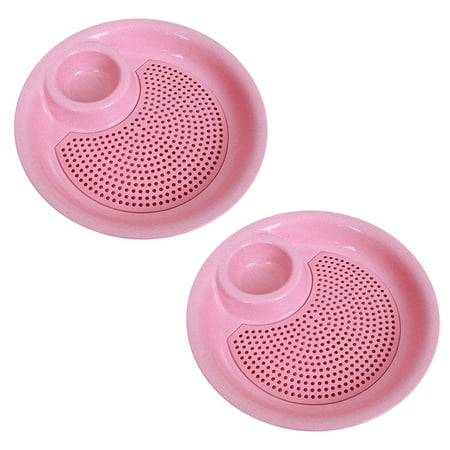 

UDIYO 2Pcs Round Dual-layer Dumpling Food Draining Plate Tray Dip Saucer Holder Bowl