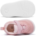 thumbnail image 5 of Toddler Sneakers Baby Boys & Girls Barefoot Shoes Lightweight Breathable Walking Running Tennis Athletic Sport Shoes Pink 18-24 Months Size 7, 5 of 8