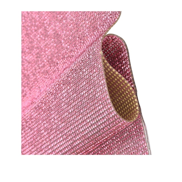 ziyahi Crystal Rhinestone Ribbon Clothing Accessories Sticker Convenient Using Present Decoration Sheet with Shine Appearance Exquisite light pink 6 double side tape
