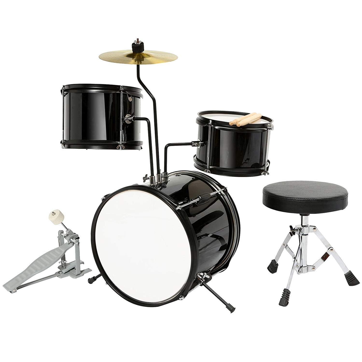 LAGRIMA 3Piece Kids/Junior Drum Set w/Stand, HiHat, Drum Stool, Drum