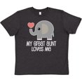 thumbnail image 3 of Inktastic Great Aunt Loves Me Elephant Youth T-Shirt, 3 of 5