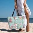 thumbnail image 6 of Pofeuu Vintage Floral Print Beach Bag,Waterproof Sandproof Beach Tote Bag, Large Capacity Foldable Beach Bags for Women, 6 of 7