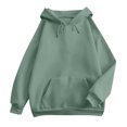 thumbnail image 5 of WTOBBY Women's Oversized Plush Hoodie, Drop Shoulder Long Sleeve, Fall Casual Sweatshirt with Cozy Fleece Interior and Relaxed Streetwear Style,Mint Green XL, 5 of 6