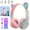 Light Gray, variant on HQinX Kids Headphones, Cat Ear Wireless Headphones, LED Light Up Bluetooth over on Ear Purple Headphones for Boy Girl With Microphone, Purple