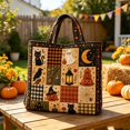thumbnail image 3 of Fashion Halloween-ThemedQuilted Tote Bag, Large Capacity Lightweight Shoulder Handbag for Commute Travel Outdoor Daily Use, 3 of 3