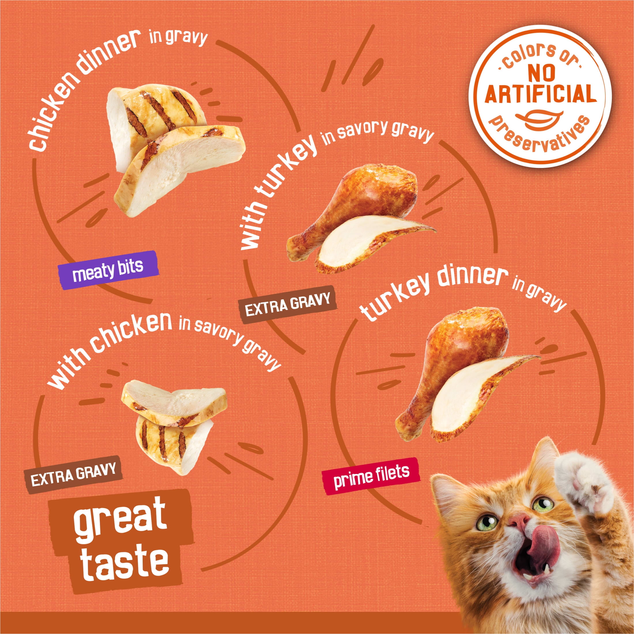 Purina Friskies Turchicken Gravy, Soft Variety Pack, Wet Cat Food, 5.5 oz Cans