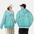 thumbnail image 4 of Fotbe Blue And Turquoise Chaqueta con Protección Solar UPF 50+ para Hombre y Mujer, Camisa con Capucha y Bolsillos-Medium, 4 of 7