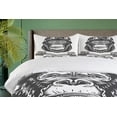 thumbnail image 4 of Ambesonne Gorilla Duvet Cover Sets, Vintage Style Serious Biker, 2-King, Dark Grey White, 4 of 7