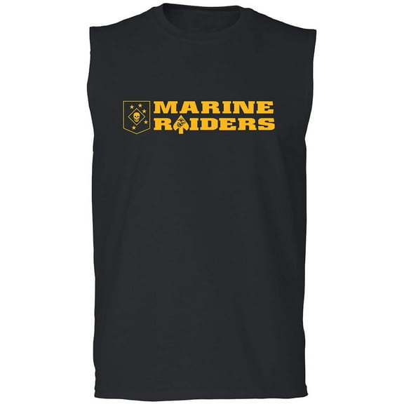 Marine Raiders Gold Print Adult Sleeveless Tee
