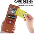 thumbnail image 4 of Phone Case for Samsung Galaxy Z Flip 3 5G 2021 Wallet Cover with Credit Card Holder Zipper Slot Crossbody Strap Lanyard Leather Stand Cell Accessories ZFlip3 Z3 Flip3 3Z Women Girls Brown, 4 of 13
