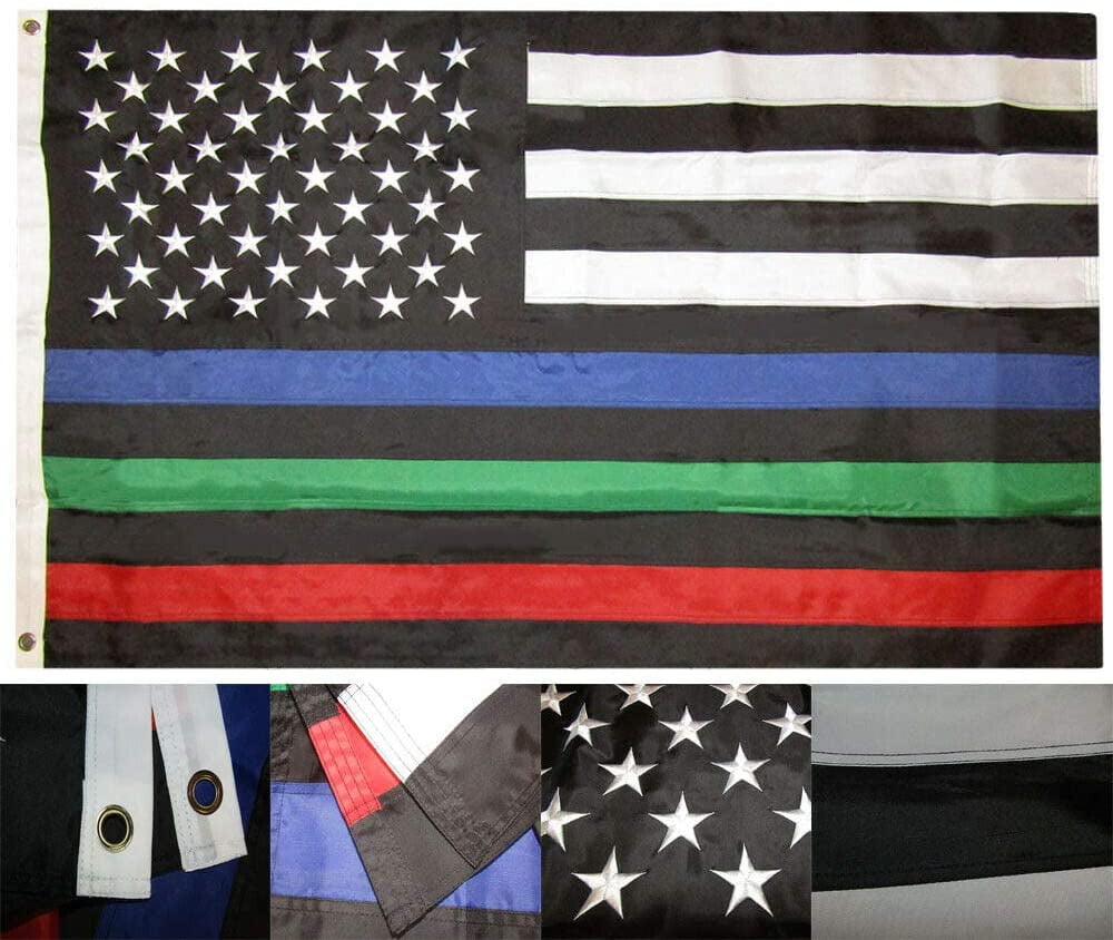 150D Nylon AMERICAN POLICE MEMORIAL MILITARY LAW ENFORCEMENT SUPPORTER FLAGS USA 