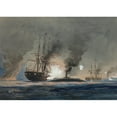 thumbnail image 2 of Worden Wood 18x14 Gold Ornate Wood Frame and Double Matted Museum Art Print Titled - Action Between U.S.S. Brooklyn and C.S.S. Ram Manassas at Forts Jackson and St.&nbsp;Philip, 2 of 4