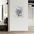 thumbnail image 4 of Farmhouse Lavender Bathroom Flower Decor Wall Art Just Breathe Rustic Hummingbird Floral Purple Pictures Wall Decor Canvas Painting Prints Artwork Home Decorations Framed for Bedroom 12"x16", 4 of 6