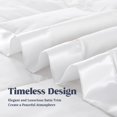 thumbnail image 4 of Lightweight White Down Blanket for Bedding, 100% Cotton Shell with Satin Trim, Blue, 90 X 90 Inch, Full/Queen Size, 4 of 7