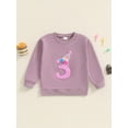 thumbnail image 4 of BemeyourBBs Toddler Baby Girl Birthday Sweatshirts Outfits 1 2 3 4 5 6 7 Years Old Birthday Clothes Letter Embroidery Long Sleeve Crewneck Sweater Shirt Pullovers Spring Fall Winter Tops, 4 of 10