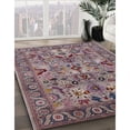 thumbnail image 2 of Ahgly Company Indoor Square Mid-Century Modern Maroon Purple Oriental Area Rugs, 8' Square, 2 of 6