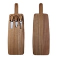 thumbnail image 3 of Acacia Wood Cheese Board Set with Cheese Knives, Multipurpose Wooden Cutting Board, Charcuterie Serving Platter for Steak and Daily Kitchen Use, 3 of 6