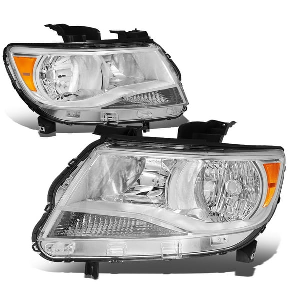 DNA Motoring For 15-20 Chevy Colorado OE Style Chrome Amber Corner Headlight Lamps Pair Replacement