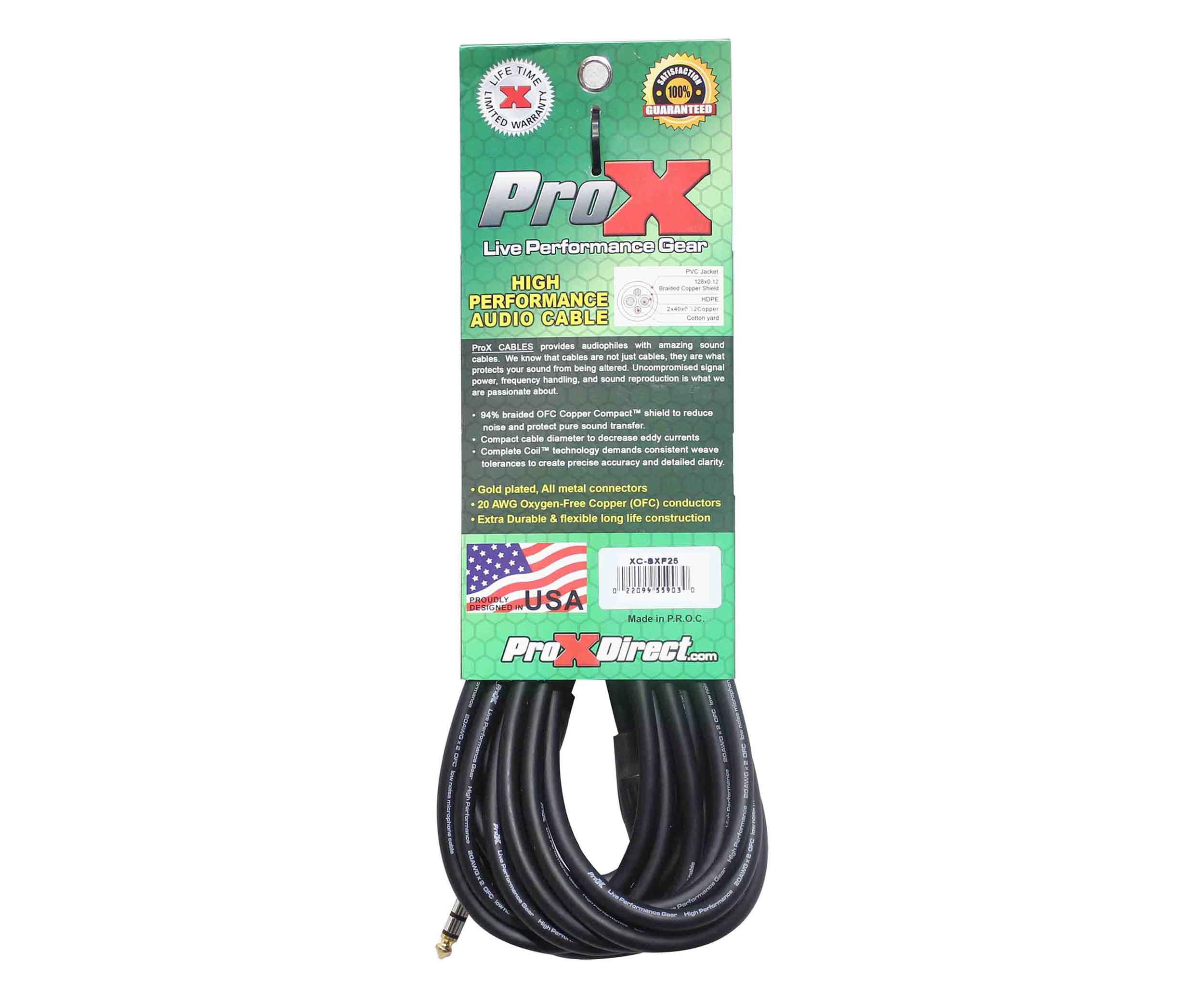 Prox XC-SXM15 Balanced 1/4" TRS to XLR-M High Performance Audio Cable - 15 Feet