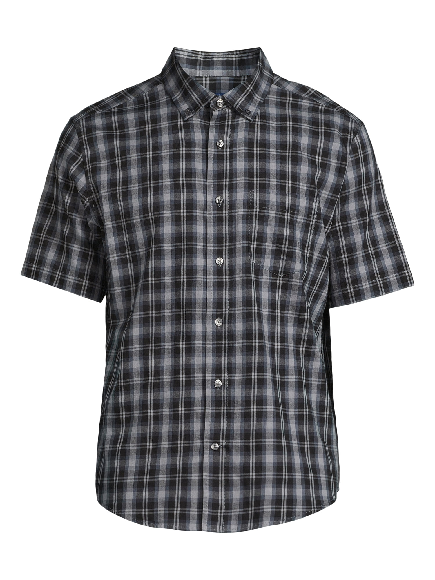 George Men's & Big Men's Short Sleeve Poplin Button-Up Shirt, Sizes S-3XL