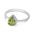 thumbnail image 3 of 10k White Gold Pear Peridot And Diamond Ring, 3 of 6