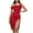 Red, variant on TJAZFJPA Beach Cover Up Dress Women Elegant One Shoulder Midi Tube Dress with High Slit Wedding Guest Birthday Club Party Dresses White Maternity Dresses for Women White Sun Dresses for Women