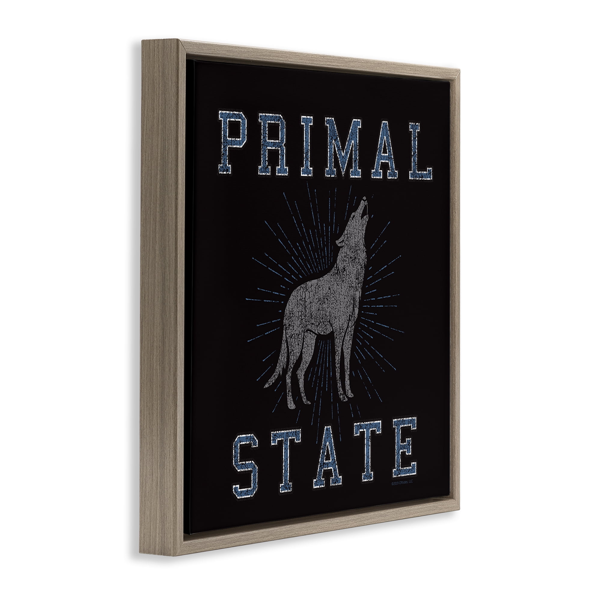 Stupell Industries Primal Wolf State Animals Painting Brown Floater Framed Canvas Art Print Wall Art, 18 x 18