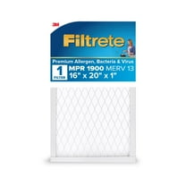 Filtrete 16x20x1 Air Filter, MPR 1900 MERV 13, Premium Allergen, Bacteria and Virus, 1 Filter