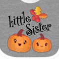 thumbnail image 4 of Inktastic Little Sister Pumpkins with Fall Leaves Girls Baby Bib, 4 of 4