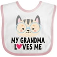 thumbnail image 3 of Inktastic Grandma Loves Me Girls Baby Bib, 3 of 4