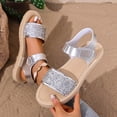 thumbnail image 6 of Wovix Women's Sandals Bling Rhinestone Dressy Platform Ankle Buckle Sandals Indoor Outdoor Shoes Silver 42, 6 of 9
