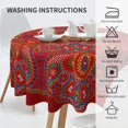 thumbnail image 5 of Red Paisley Floral Flower Round Tablecloth Thicken Desk Cloth Washable Table Cover Table Cloth for Kitchen Daily Dinning Party Tabletop Decor 60 Inch, 5 of 6