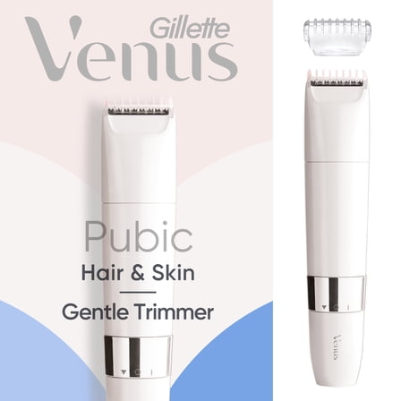 Gillette Venus Pubic Hair & Skin Gentle Trimmer, Women's Electric Razor, Bikini Line Trimmer for Pubic Hair and Skin