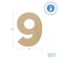 thumbnail image 2 of Wooden Number 9 Cutouts 12", Pack of 5 Wooden Numbers for Wall Decor, Home Decor, Crafts, and Party Decorations by Woodpeckers, 2 of 4