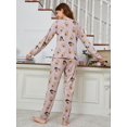 thumbnail image 3 of Eternatastic Womens Cute Animal Printed Pajama Sets Long Sleeve Lounge Set Two Piece Outfits, 3 of 7