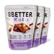Go Better Keto Bark | 1g Net Carb | Chocolate Bark with 3 Roasted Almonds | 16.5 oz