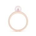 thumbnail image 2 of Angara Japanese Akoya Cultured Pearl Triple Split Shank Ring in 14K Rose Gold for Women | June Birthstone Jewelry for Her, 2 of 8