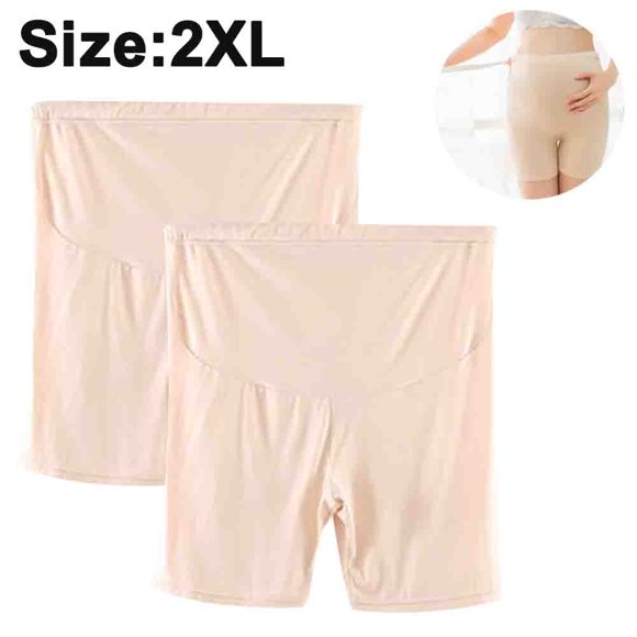2 pcs Womens Seamless Maternity Shapewear High Waist Mid-Thigh Pettipant Pregnancy Underwear for Belly Support
