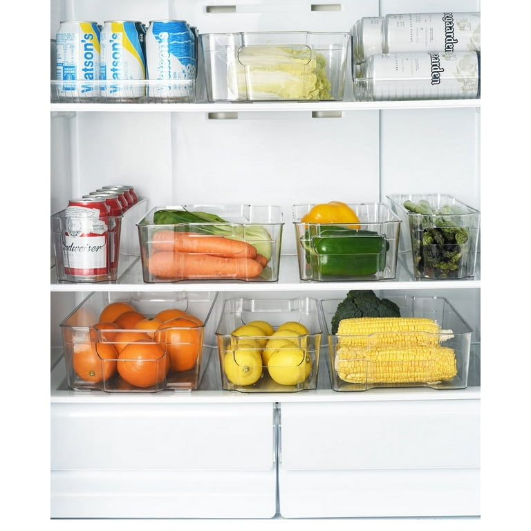 Refrigerator Fridge Organizers and Storage Clear with Handle & Lid