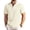 Cream Color, variant on COOFANDY Men Casual Henley Tee Shirt Short Sleeve Band Collar Summer Beach Textured T-Shirt