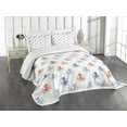 thumbnail image 3 of Ambesonne Octopus Quilted Bedspread Set 3 Pcs, Nautical Silhouettes, Queen Size, Blue Grey Cinnamon, 3 of 5
