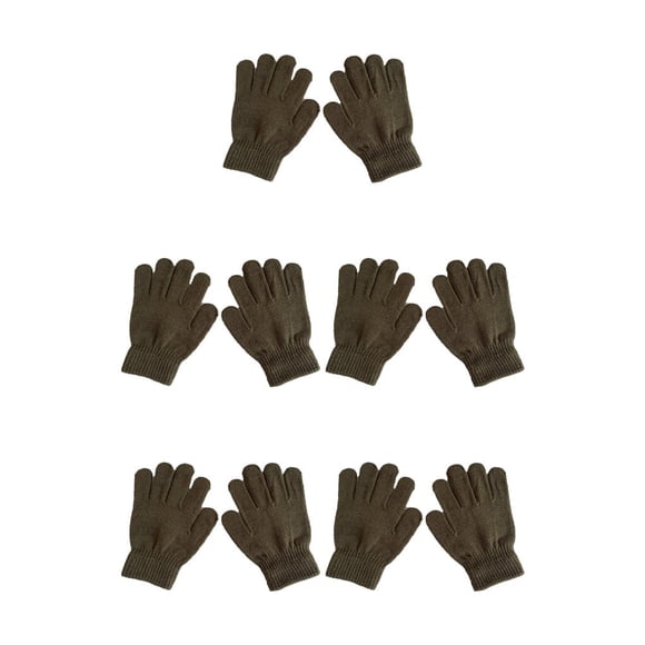 Guantes Qarigey para niños de punto color sólido invierno verde