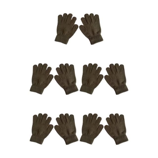 Guantes Qarigey para niños de punto color sólido invierno verde