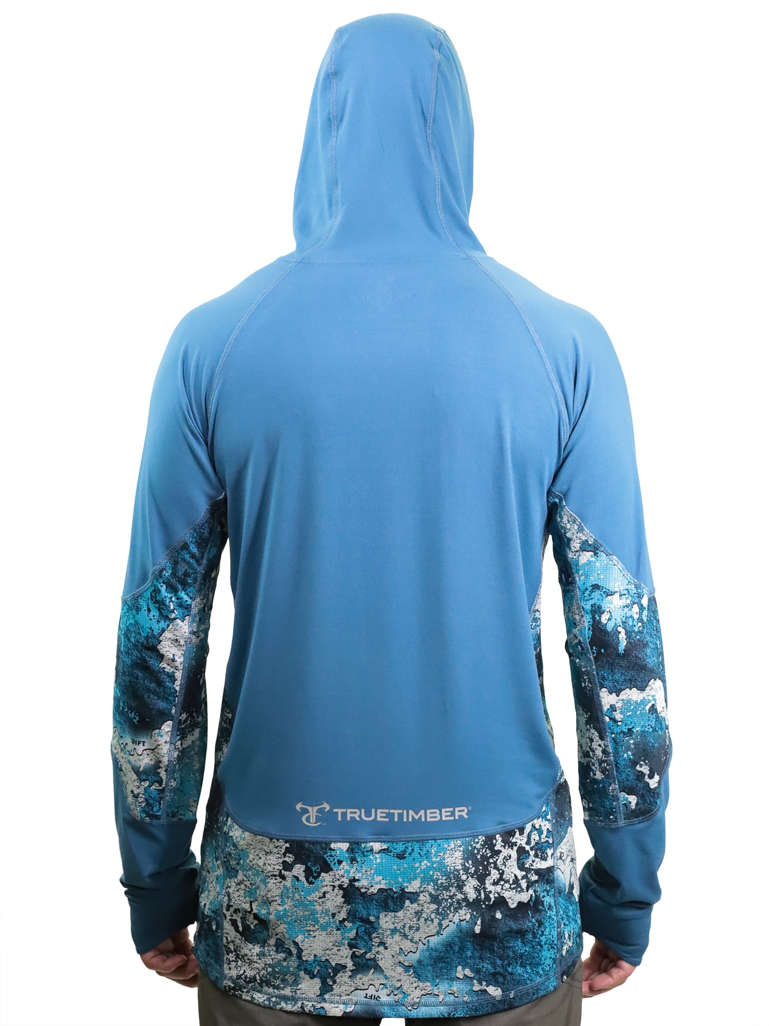 TrueTimber Mens Ragewater Performance Fishing Hoodie- Stellar/Rift, 2XL