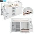 thumbnail image 5 of CoSoTower Functional Loft Bed with 3 Shelves, 2 Wardrobes and 2 Drawers, Ladder with Storage, No Box Spring Needed, White, 5 of 9
