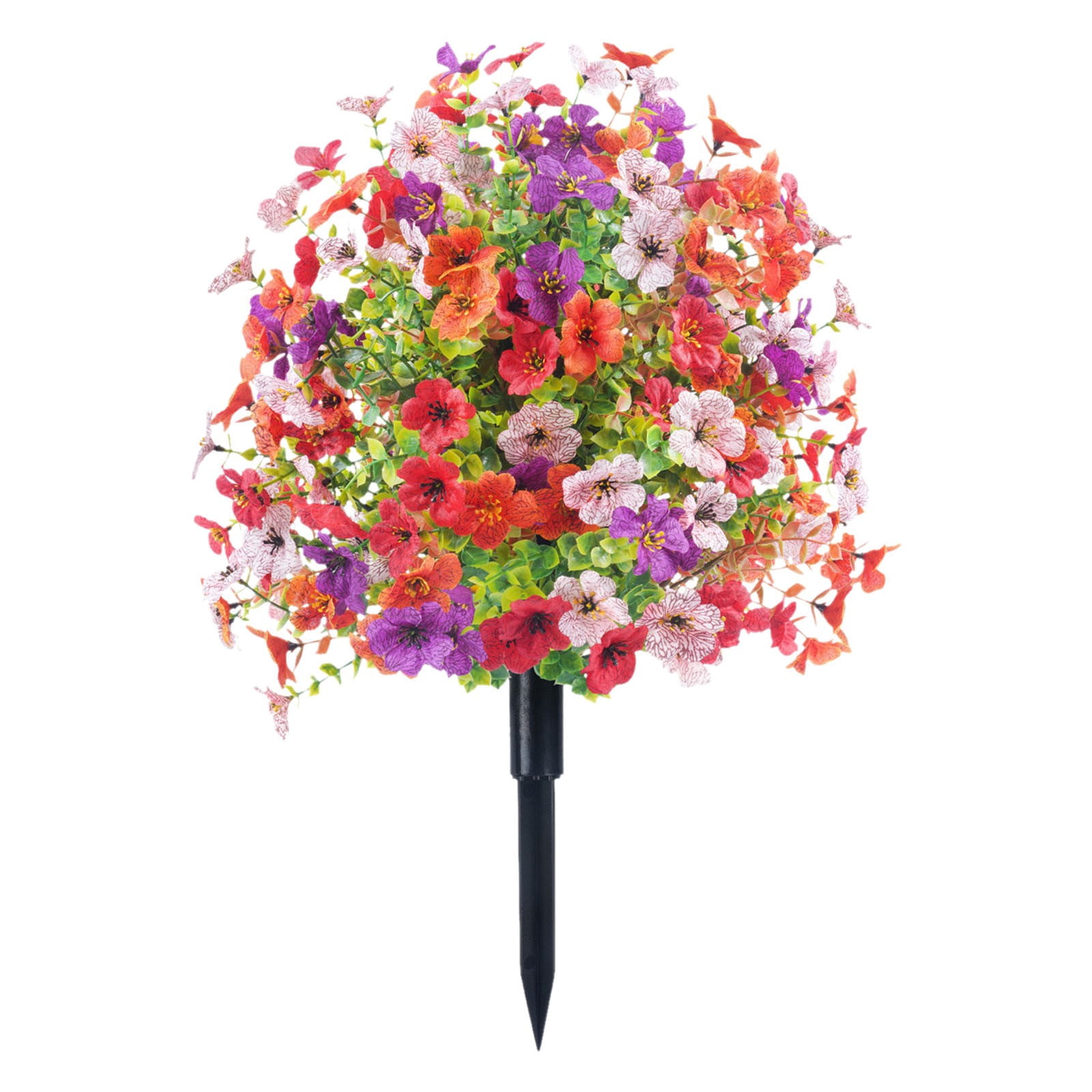 1 Violet Eucalyptus Artificial Flower Arrangement Artificial Plants Outdoor，Artificial Flowers with Ground Garden Stake Faux Greenery Shrubs Garden Accessories for Farmhouse Outdoor Outside Garden