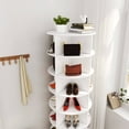 thumbnail image 2 of 7 Tier Rotating Shoe Rack 4 Grids Per Layer Shoe Storage Cabinet, White, 2 of 8