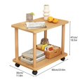 thumbnail image 4 of 360 Degree Swivel Solid Wood Legs Easy Assembly Side Table 2 Tier Open Shelf Sofa Small Tea Table Lanzxjv, 4 of 9